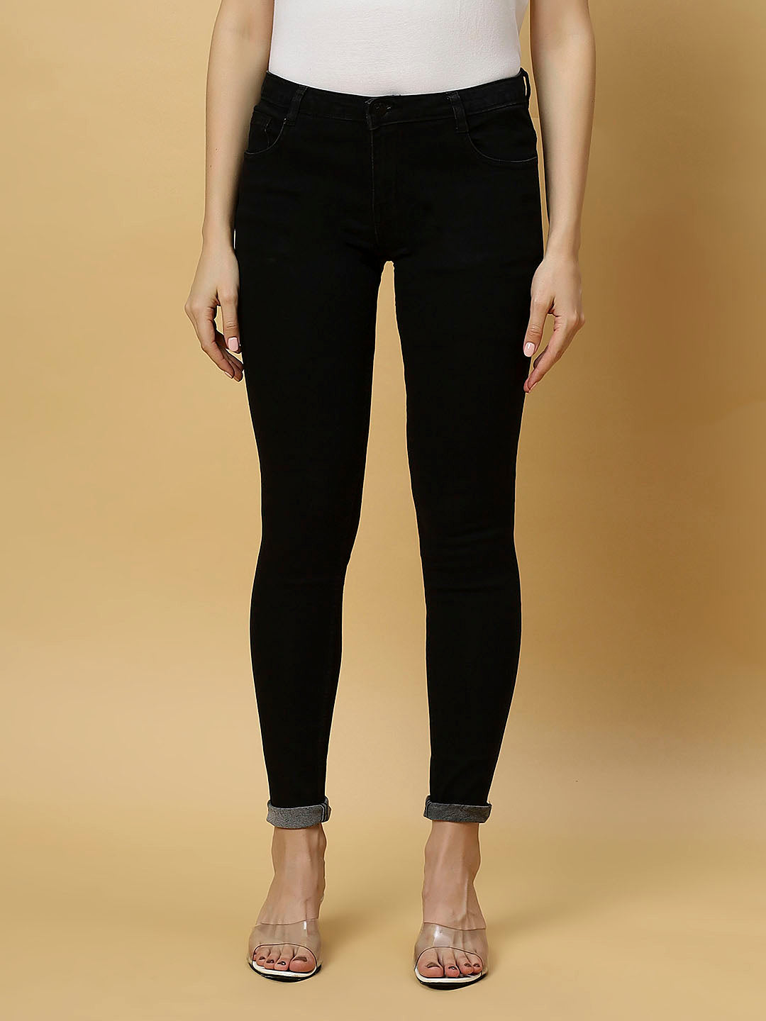 REA-LIZE Black Dark Shade Skinny Women Jeans