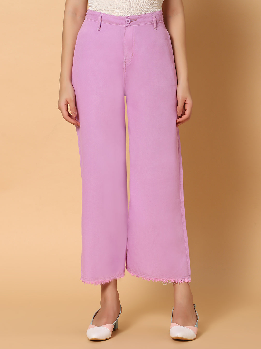 Women High Rise Wide Leg Jeans