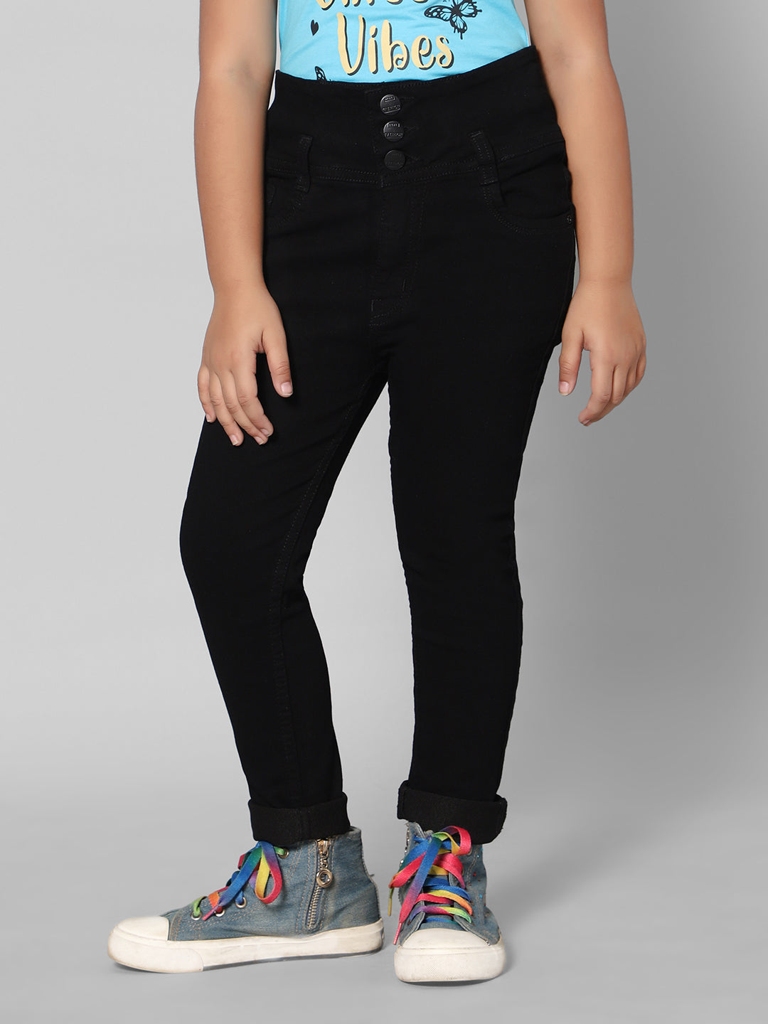 Rea-Lize Girls Regular Fit Mid-Rise Denim Jeans