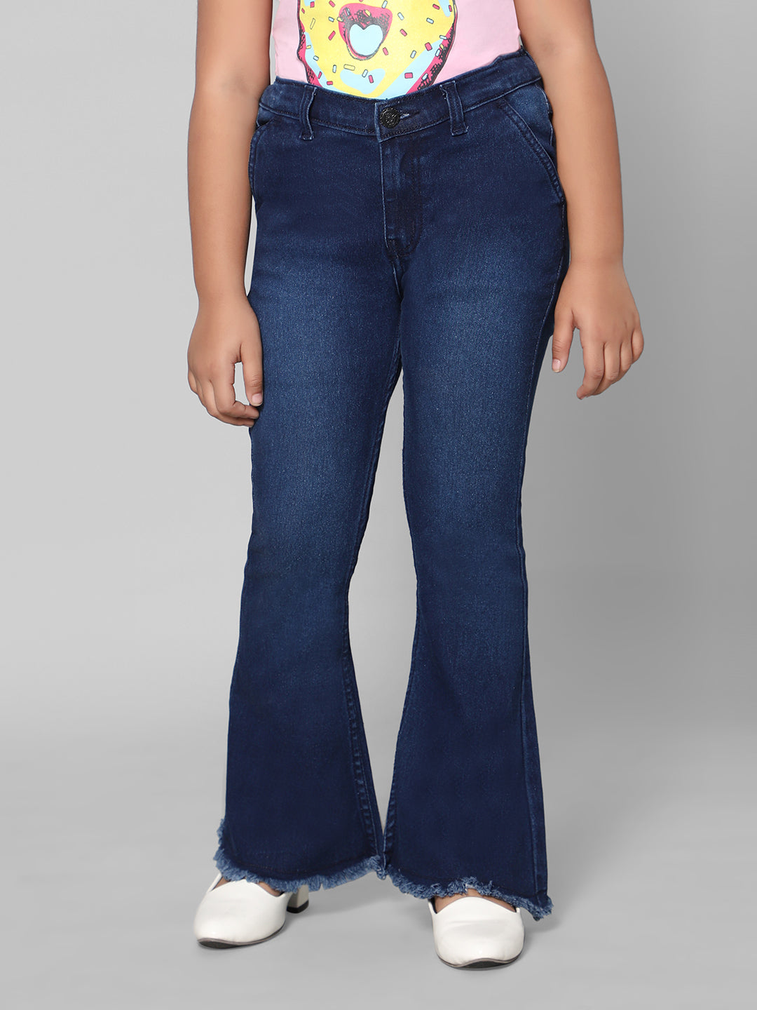 Rea-Lize Girls Boot Cut Mid-Rise Denim Jeans