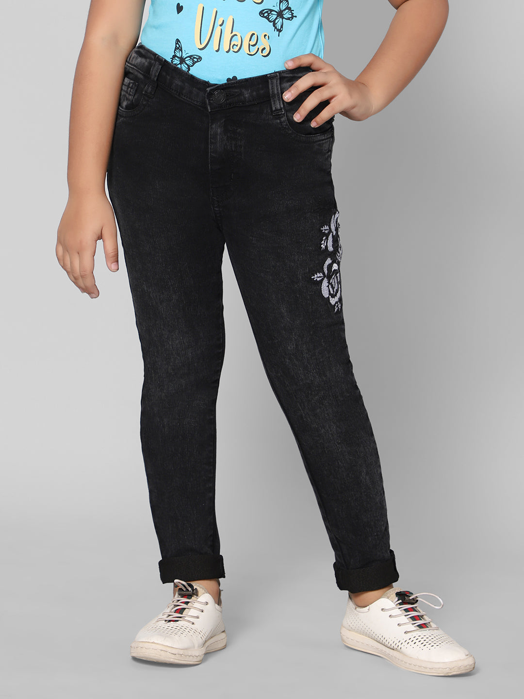 Rea-Lize Girls Regular Fit Mid-Rise Denim Jeans