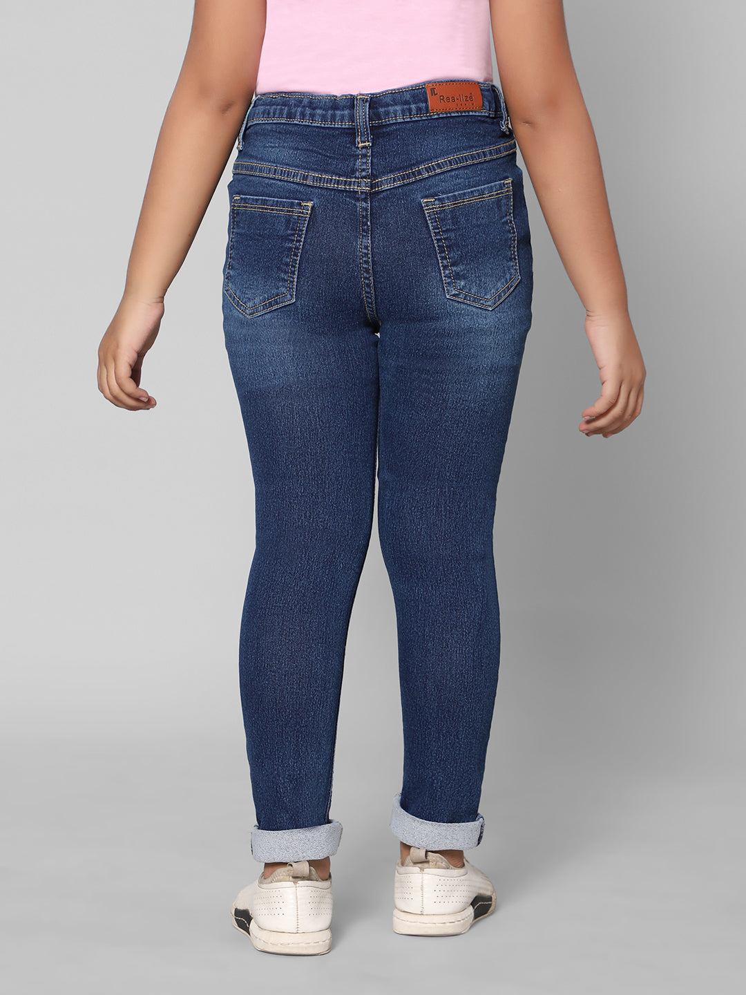 Rea-Lize Girls Regular Fit Mid-Rise Denim Jeans