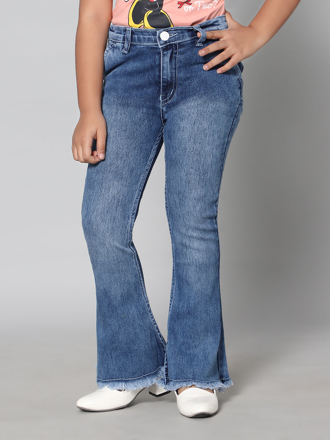 Rea-Lize Girls Boot Cut Mid-Rise Denim Jeans