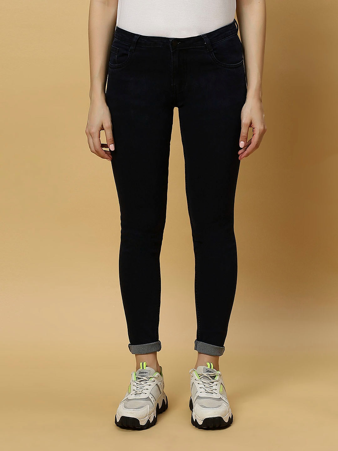 REA-LIZE Blue Dark Shade Skinny Women Jeans