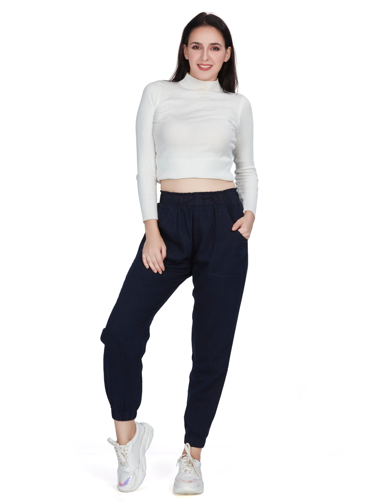 Dark Nevy Blue high rise cotton non-lycra-Goggers