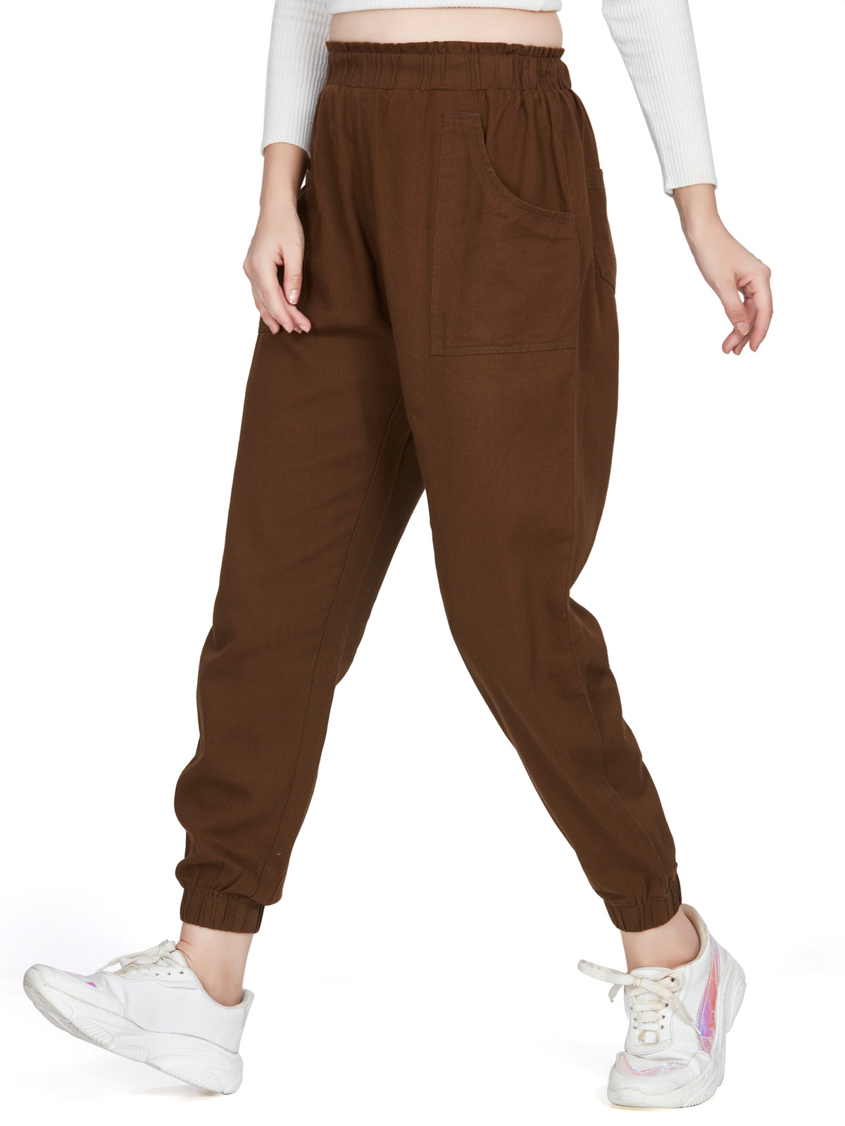 Dark Brown high rise cotton non-lycra-Goggers