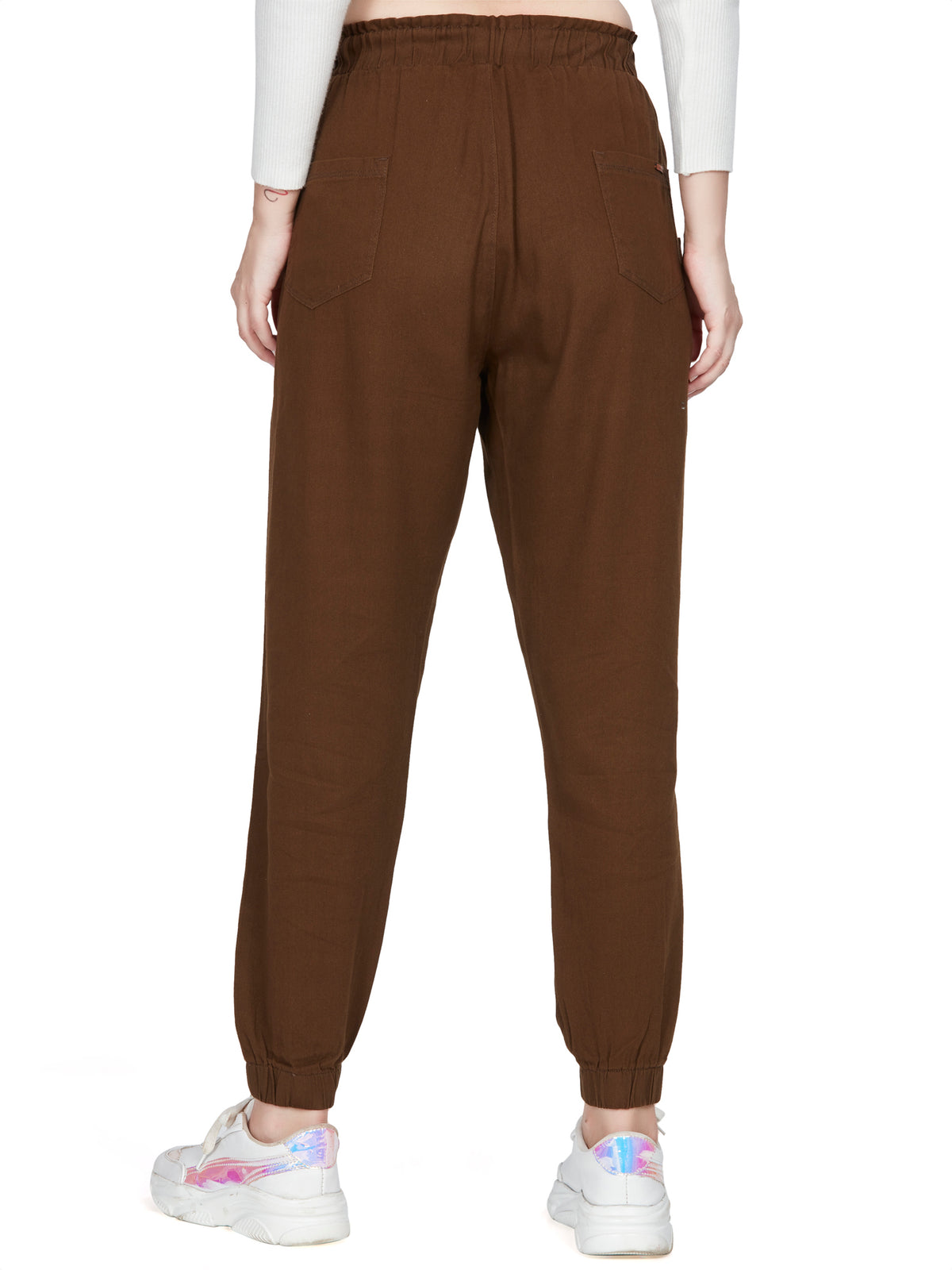 Dark Brown high rise cotton non-lycra-Goggers