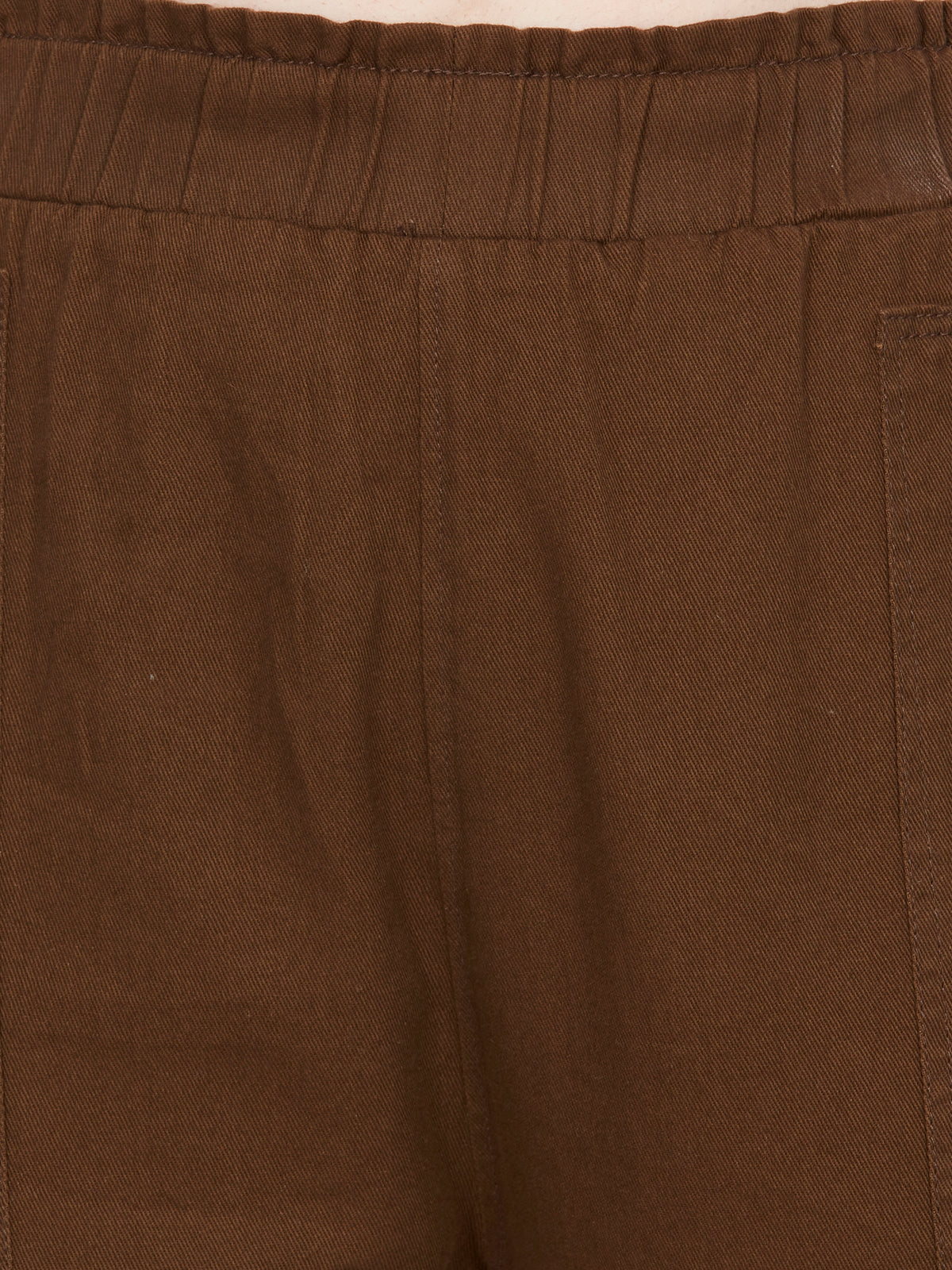 Dark Brown high rise cotton non-lycra-Goggers