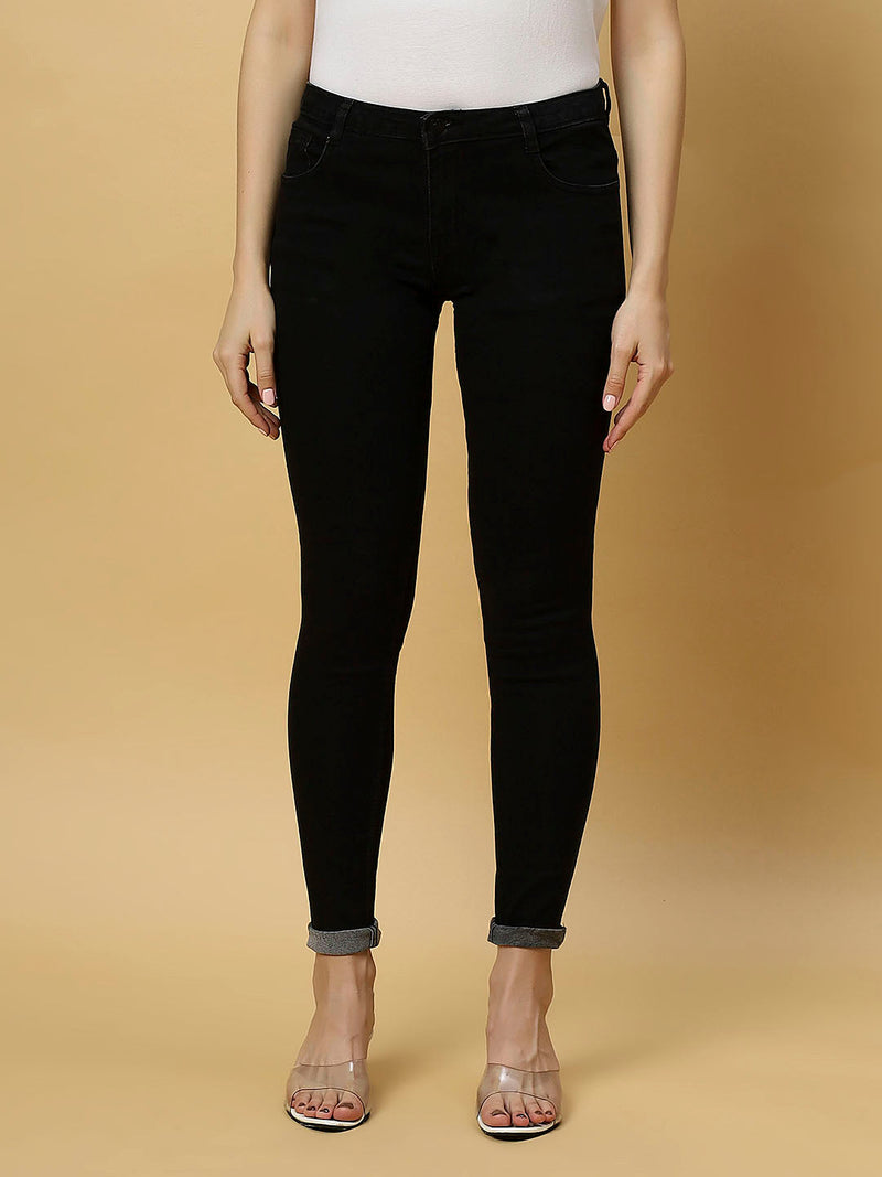 REA-LIZE Black Dark Shade Skinny Women Jeans