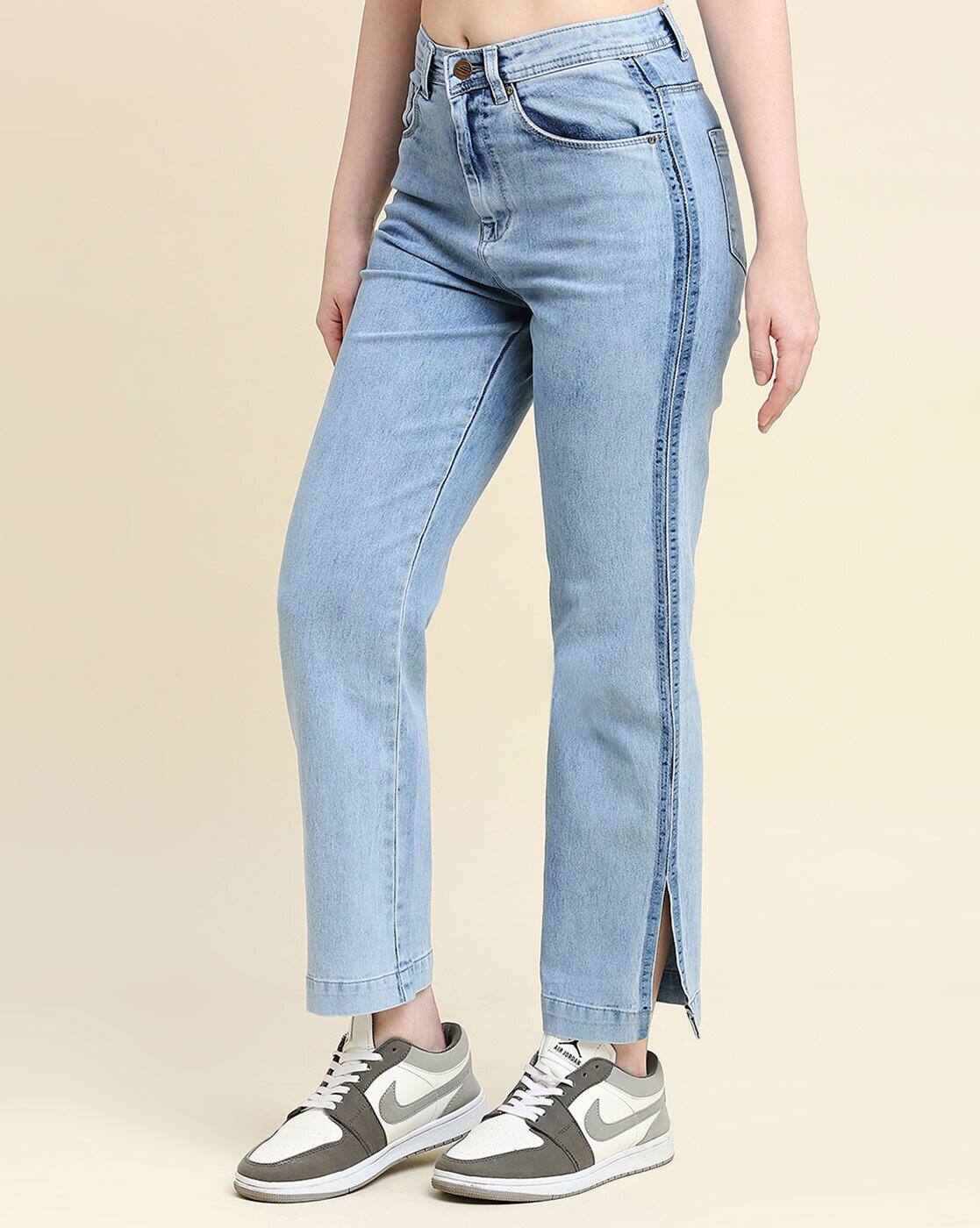 BLUE Strait feet Jeans with Insert Pockets