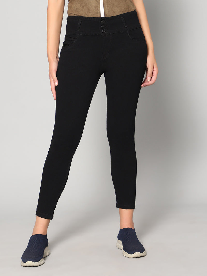 Black Skinny Fit Jeans with Insert Pockets