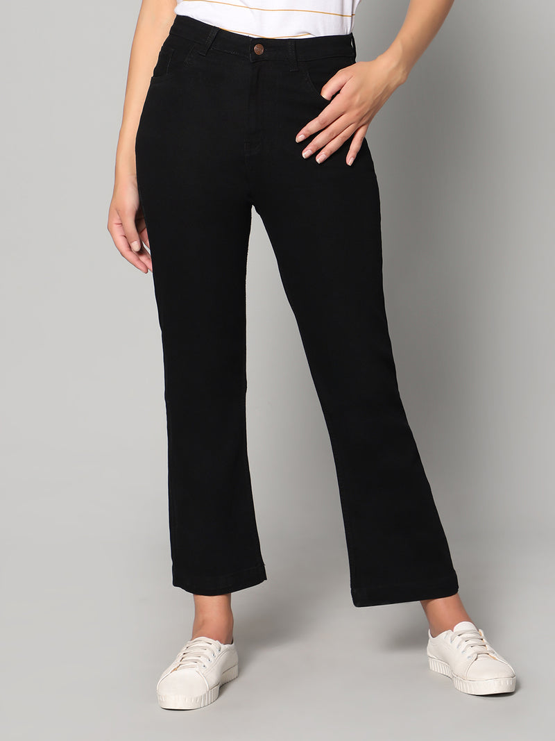 Blue Bootcut High rise Jeans with Insert Pockets