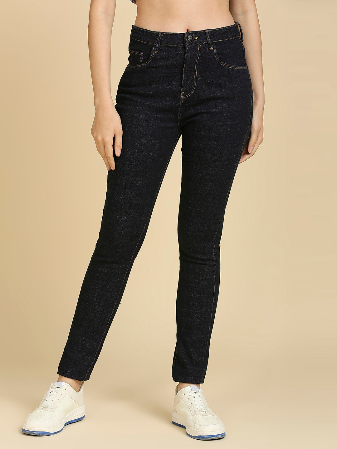REA-LIZE Black Slim Fit High Rise Denim Jeans