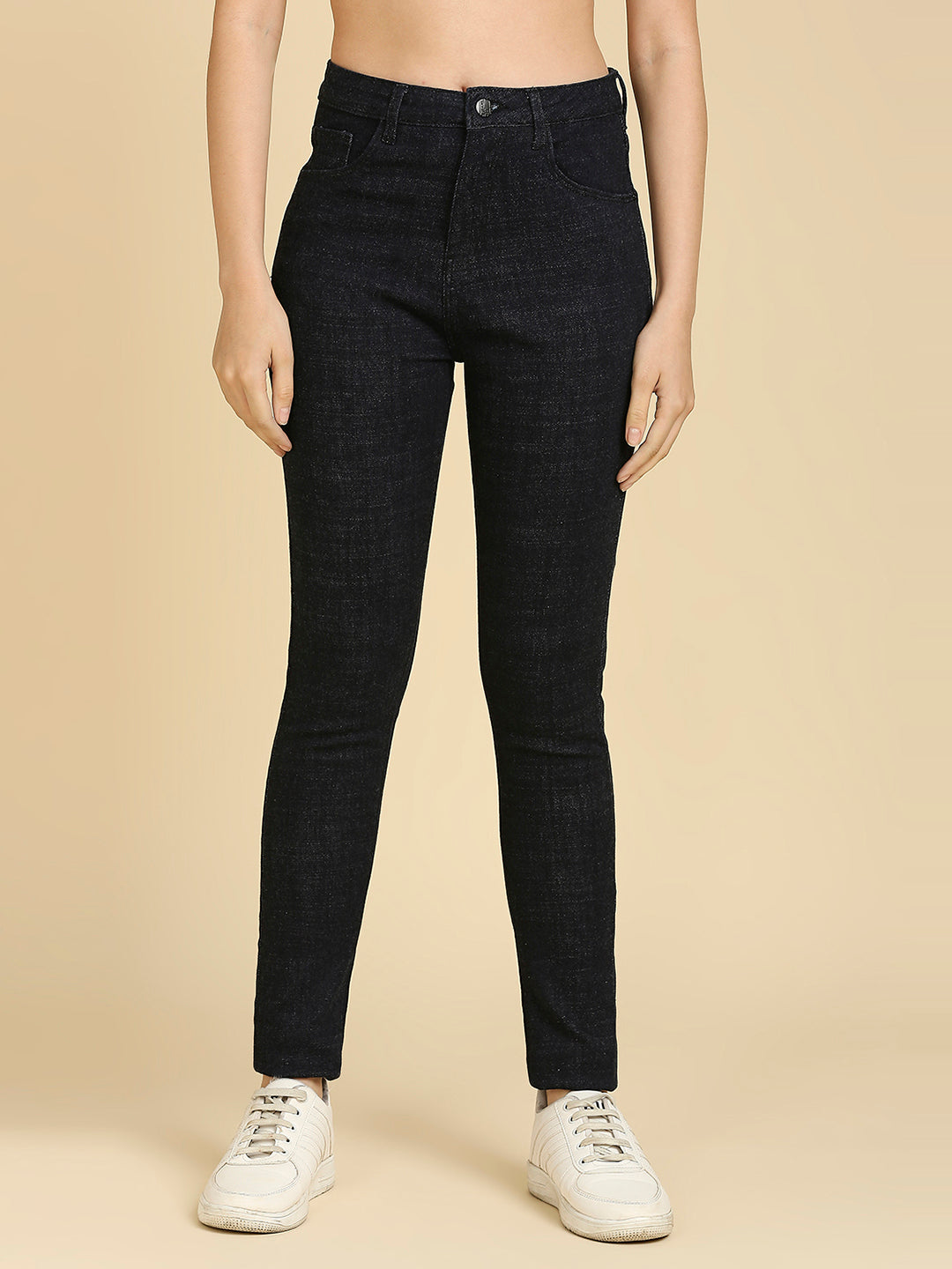 REA-LIZE Black Slim Fit High Rise Denim Jeans