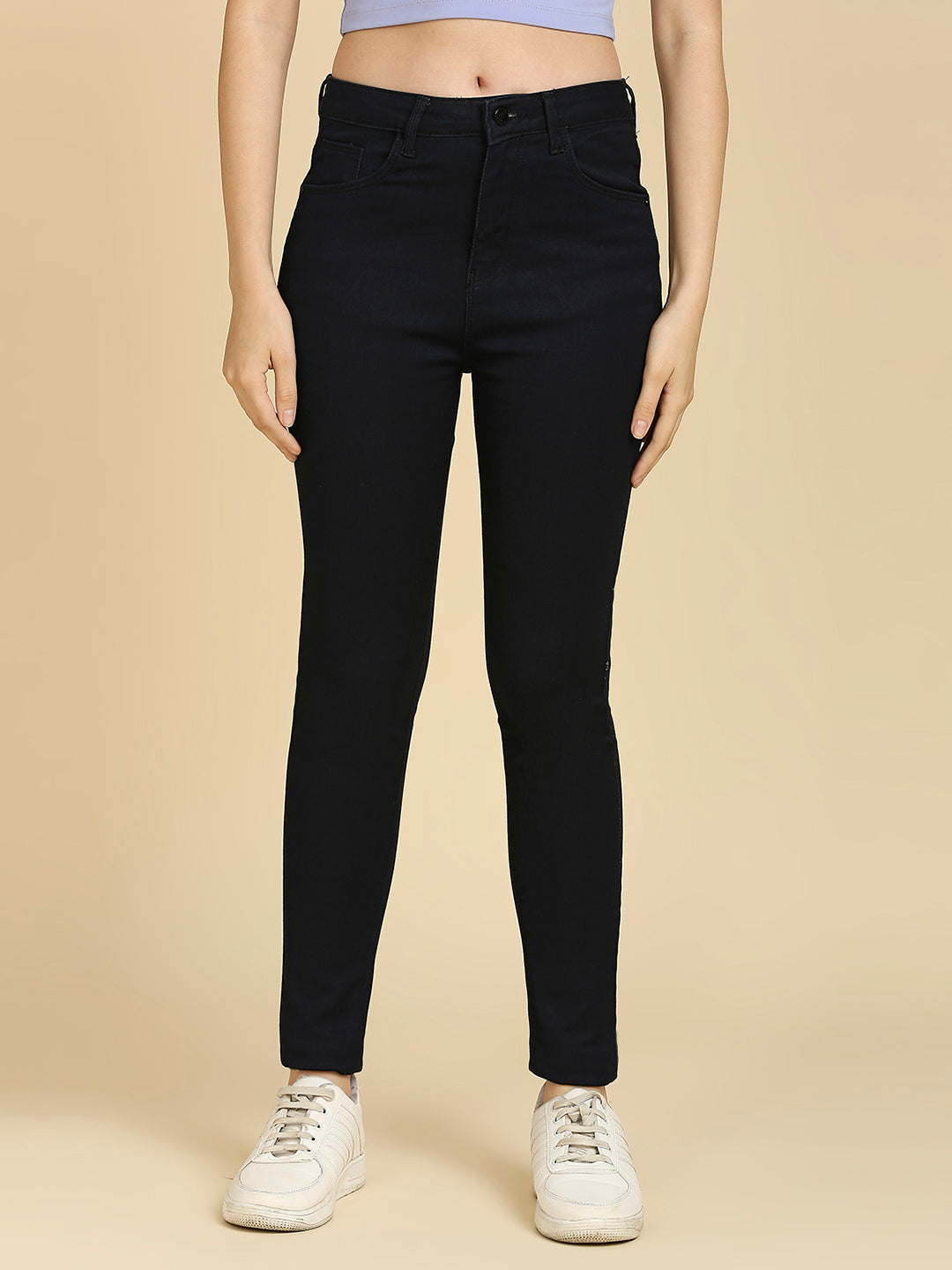 REA-LIZE Black Slim Fit High Rise Denim Jeans