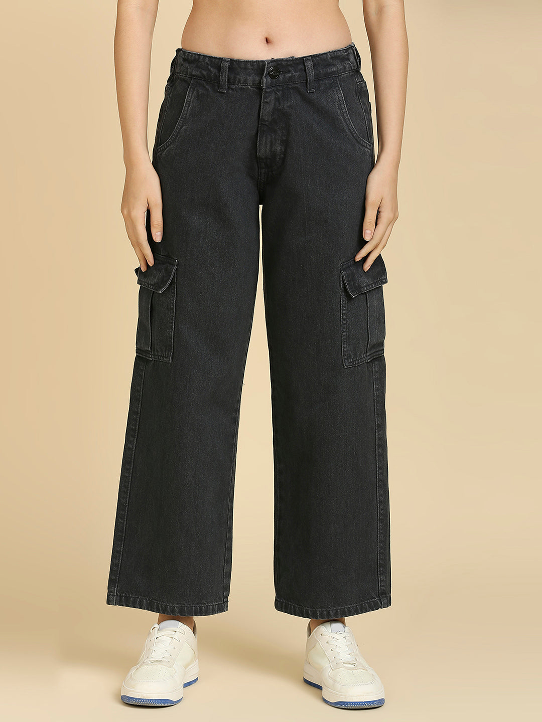 REA-LIZE Grey Straight Fit High Rise Denim Jeans