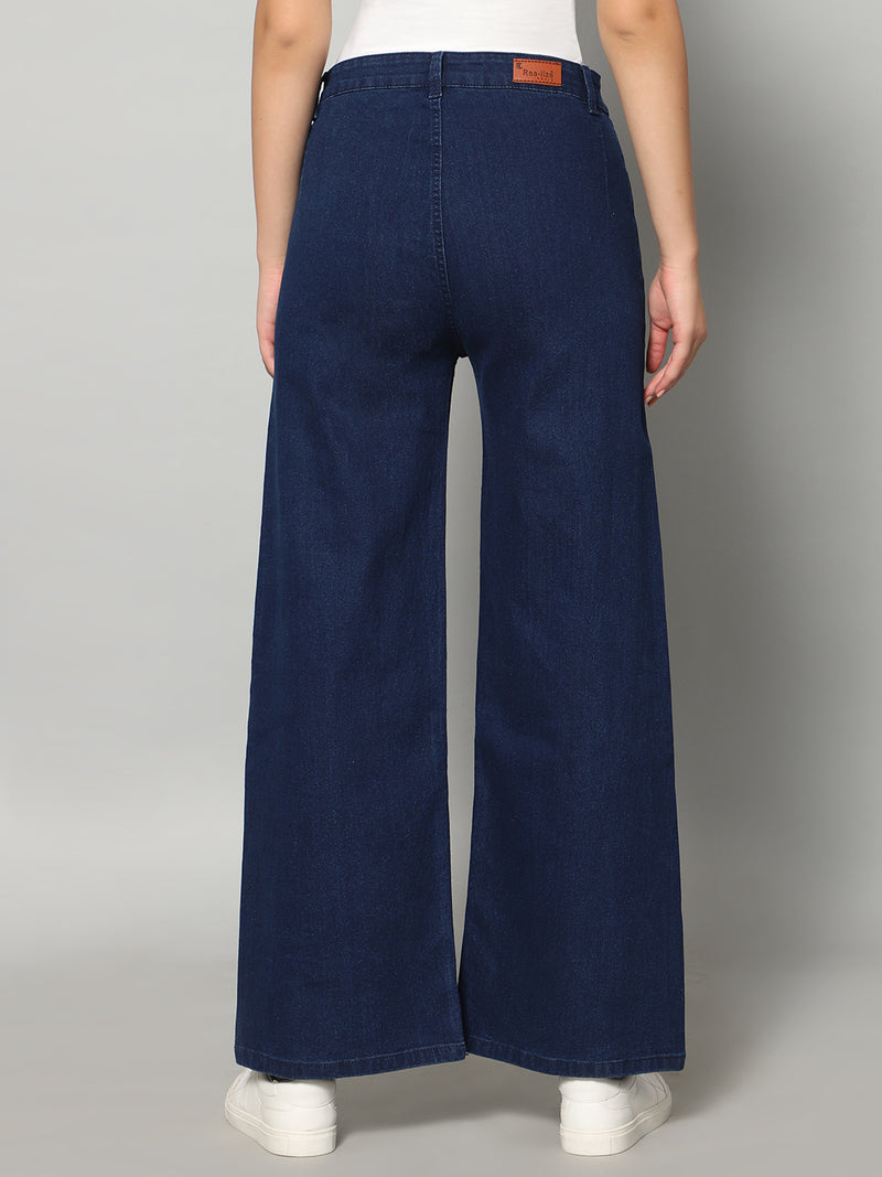 Blue High-Rise Wide Leg Jeans