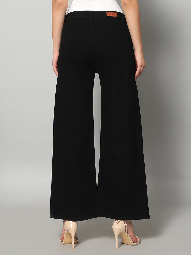 Black High-Rise Wide Leg Jeans