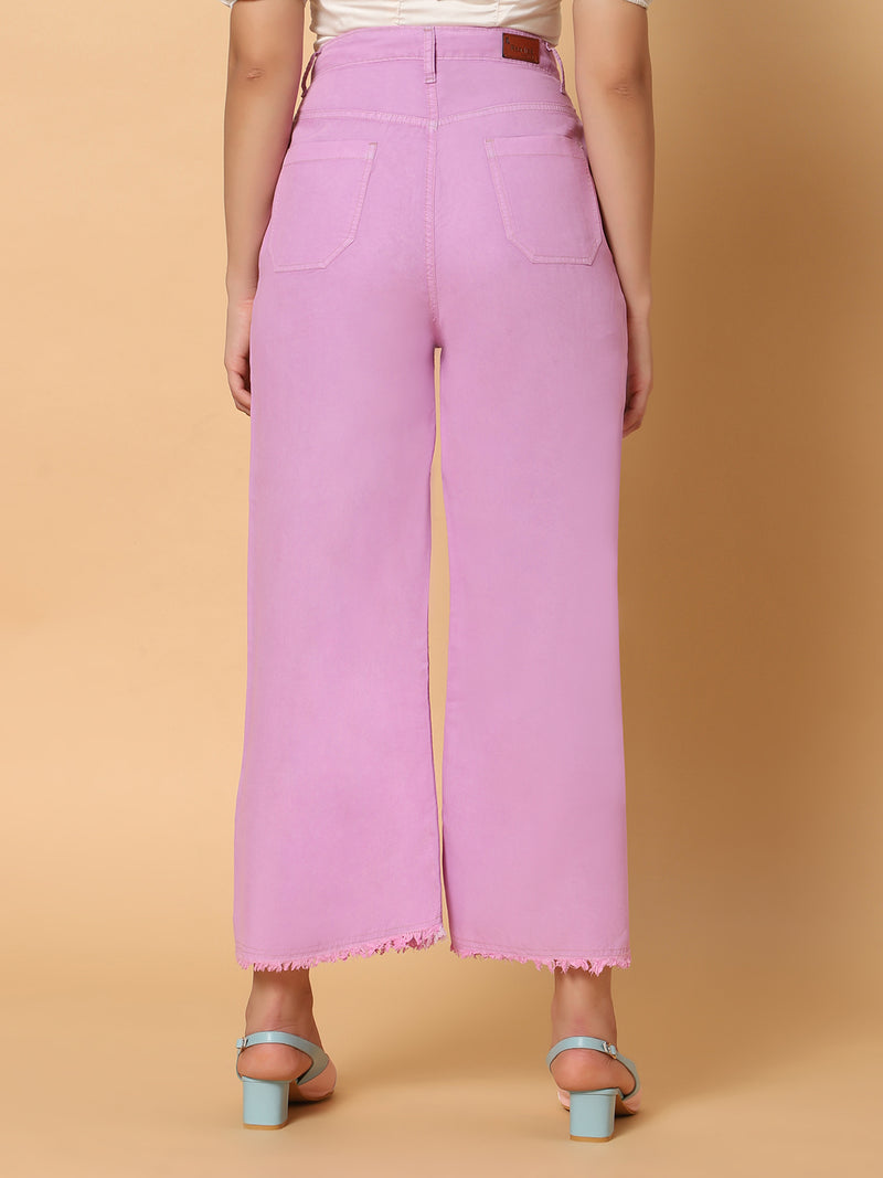 Women High Rise Wide Leg Jeans