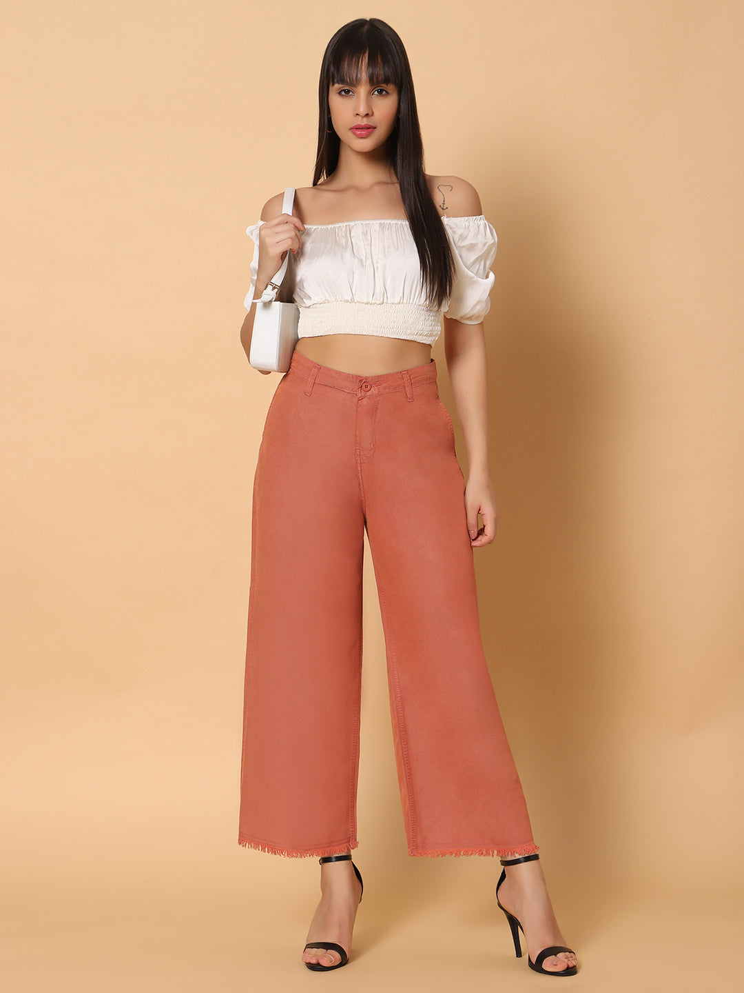 Women High Rise Wide Leg Jeans