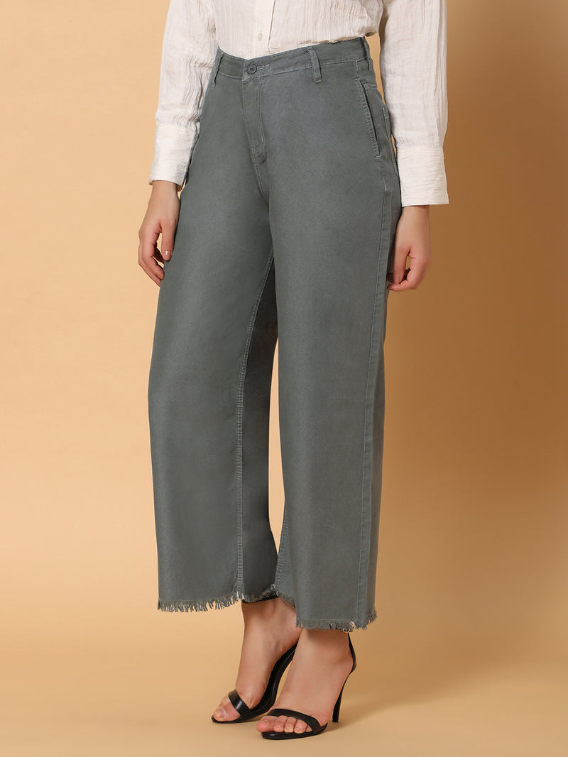 Women High Rise Wide Leg Jeans