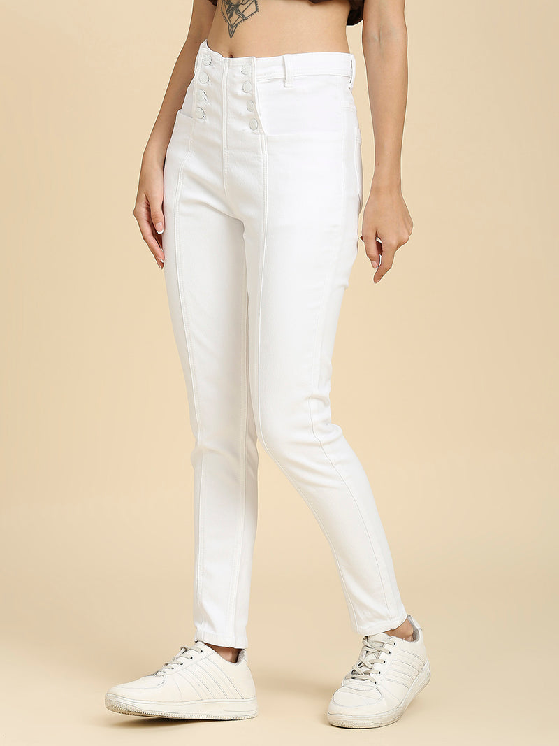 Women Slim Fit High-Rise Light Fade Stretchable Jeans