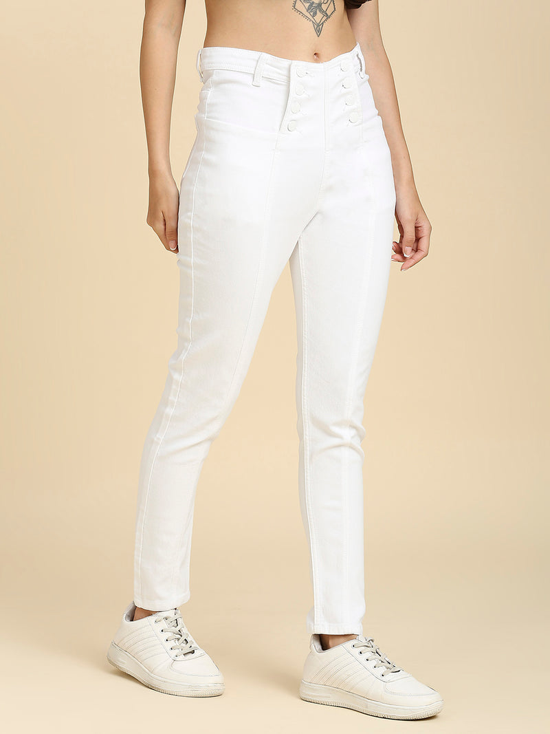 Women Slim Fit High-Rise Light Fade Stretchable Jeans