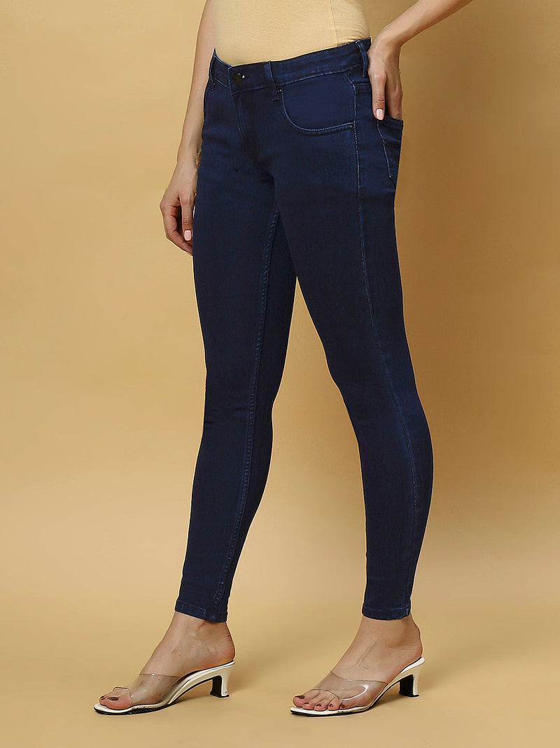 REA-LIZE Blue Dark Shade Skinny Women Jeans