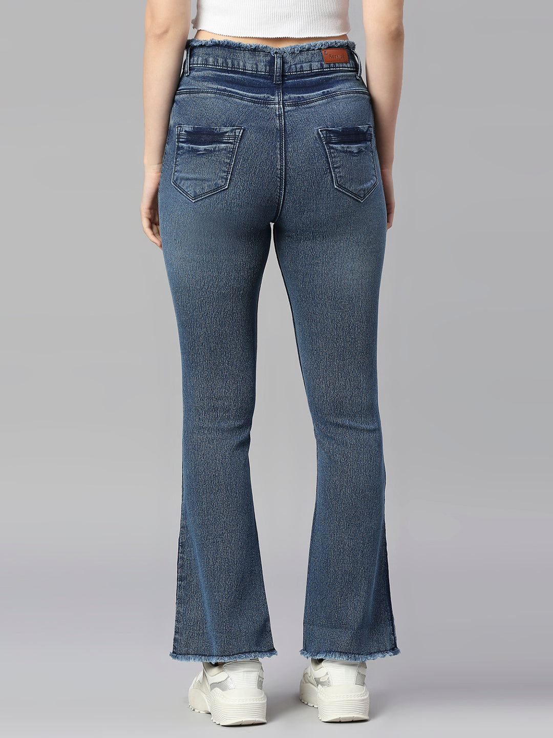 High-Rise Bootcut Jeans with Insert Pockets