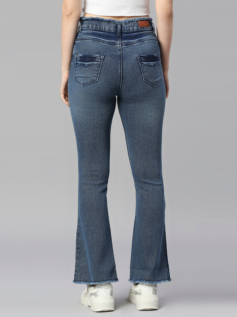 High-Rise Bootcut Jeans with Insert Pockets