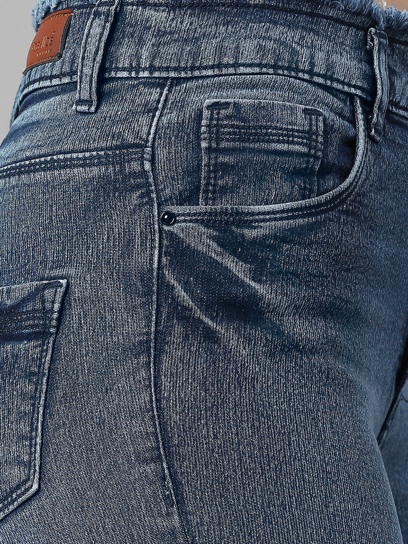High-Rise Bootcut Jeans with Insert Pockets