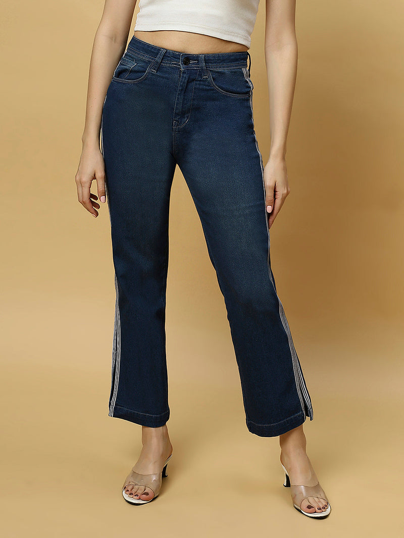 REA-LIZE Blue Dark Shade Straight Women Jeans