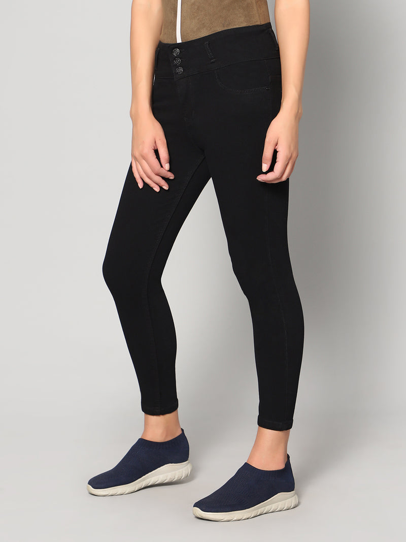 Black Skinny Fit Jeans with Insert Pockets