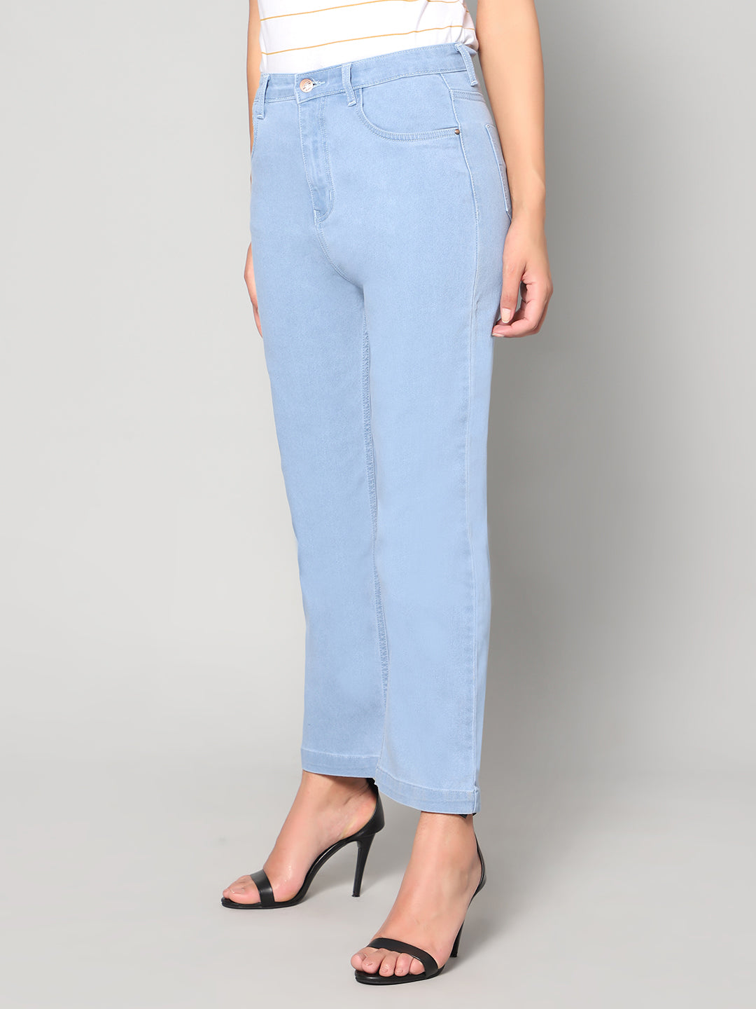 Blue Bootcut High rise Jeans with Insert Pockets