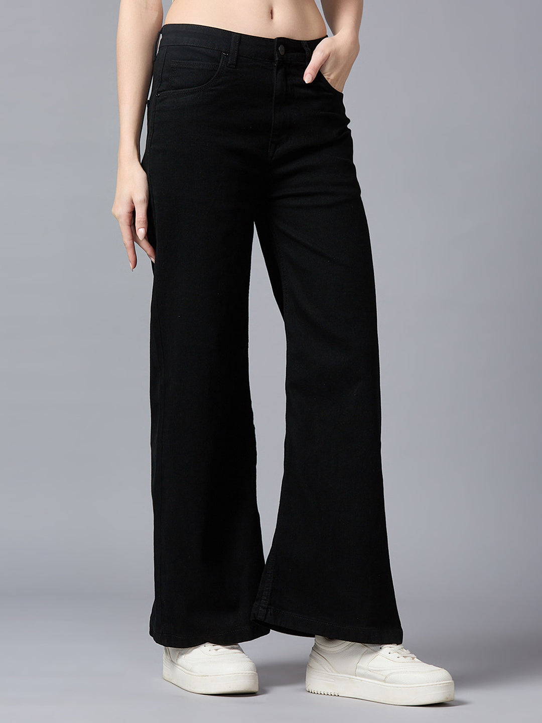 Black High-Rise Wide Leg Jeans