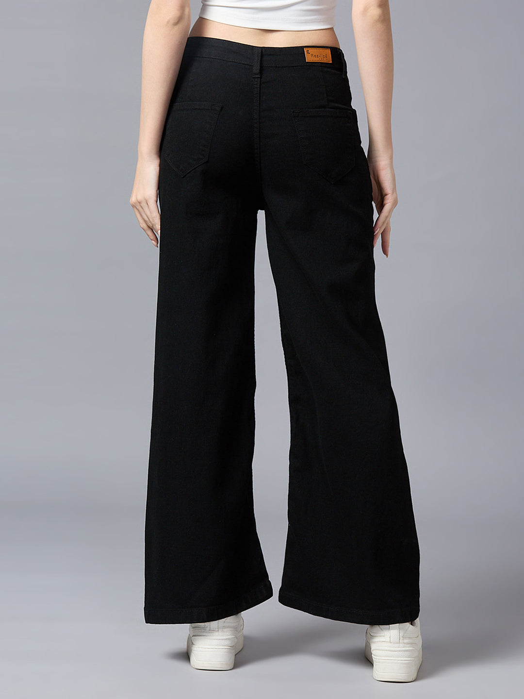 Black High-Rise Wide Leg Jeans