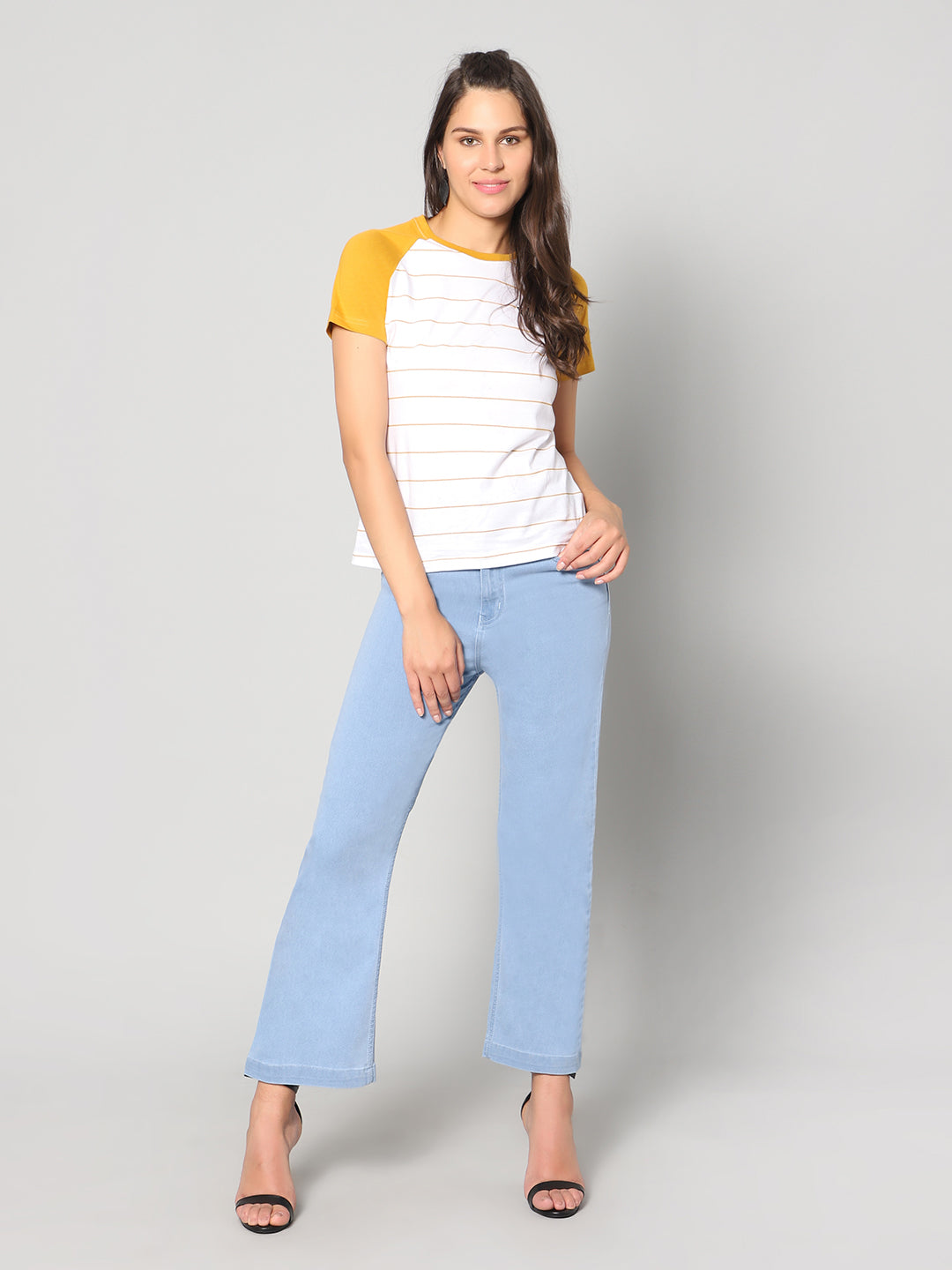 Blue Bootcut High rise Jeans with Insert Pockets