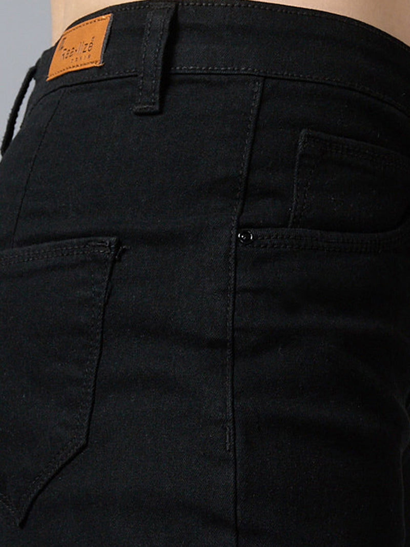Black High-Rise Wide Leg Jeans