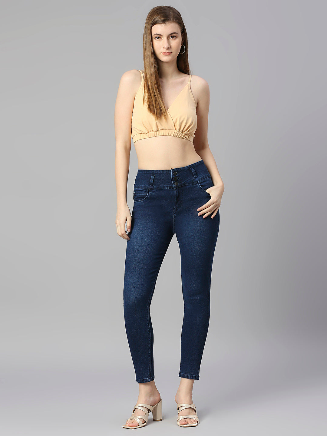 Blue Skinny Fit Jeans with Insert Pockets