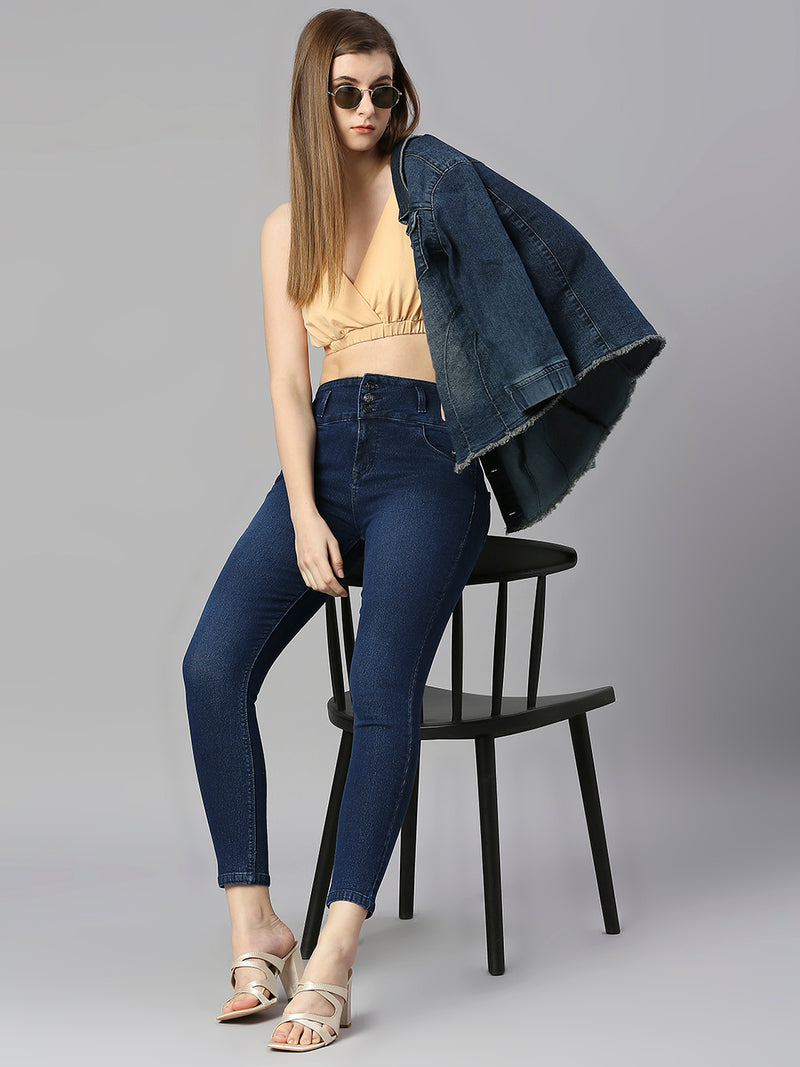 Blue Skinny Fit Jeans with Insert Pockets