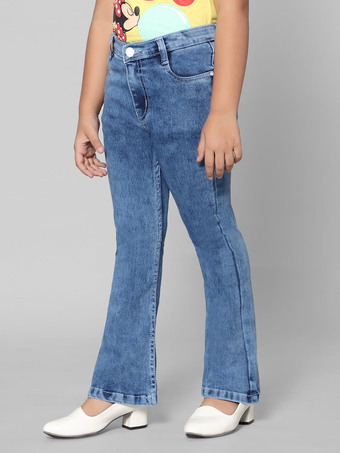 Rea-Lize Girls Boot Cut Mid-Rise Denim Jeans