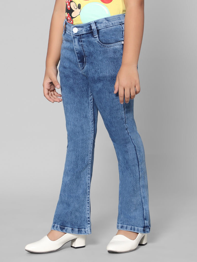 Rea-Lize Girls Boot Cut Mid-Rise Denim Jeans