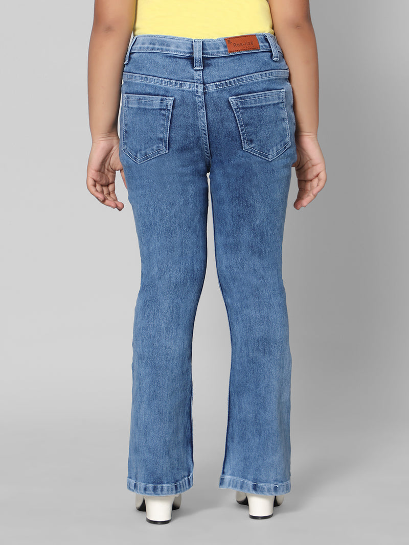 Rea-Lize Girls Boot Cut Mid-Rise Denim Jeans