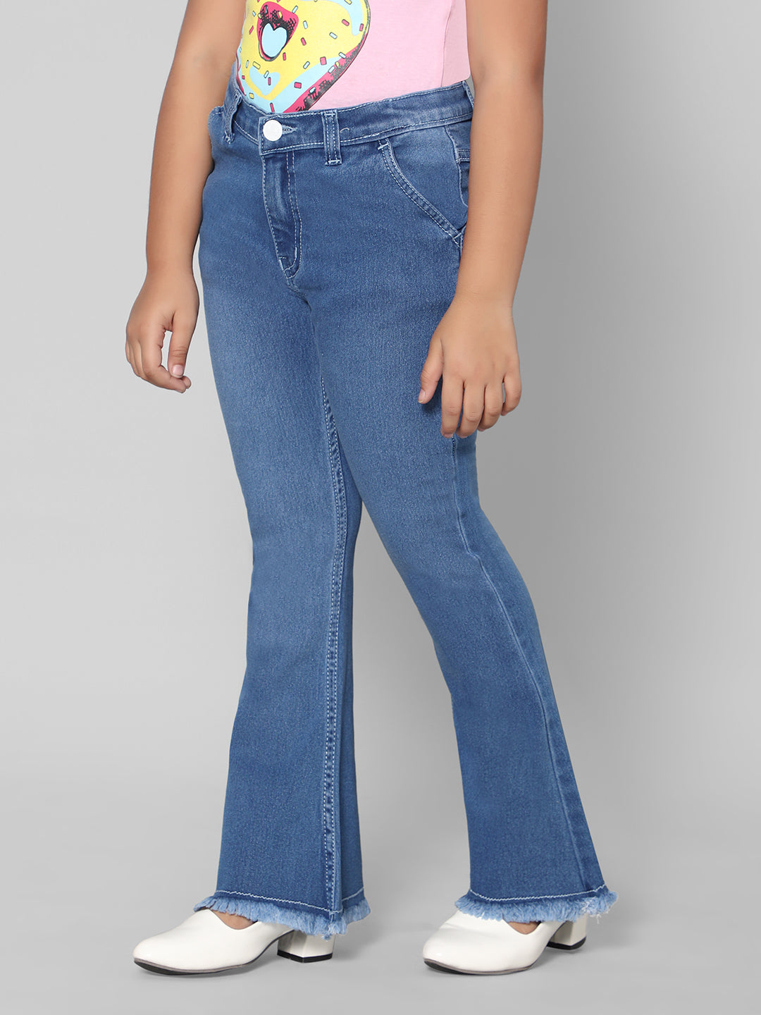 Rea-Lize Girls Boot Cut Mid-Rise Denim Jeans
