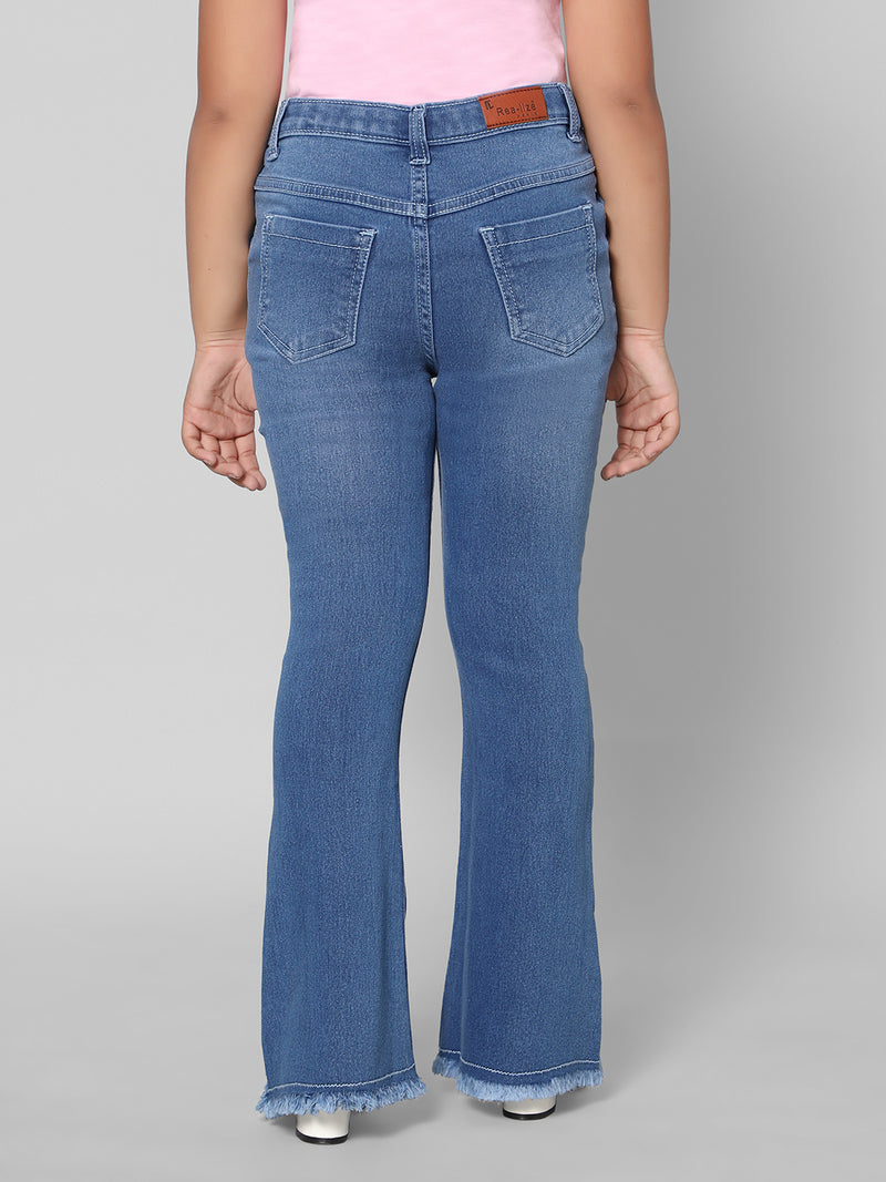 Rea-Lize Girls Boot Cut Mid-Rise Denim Jeans