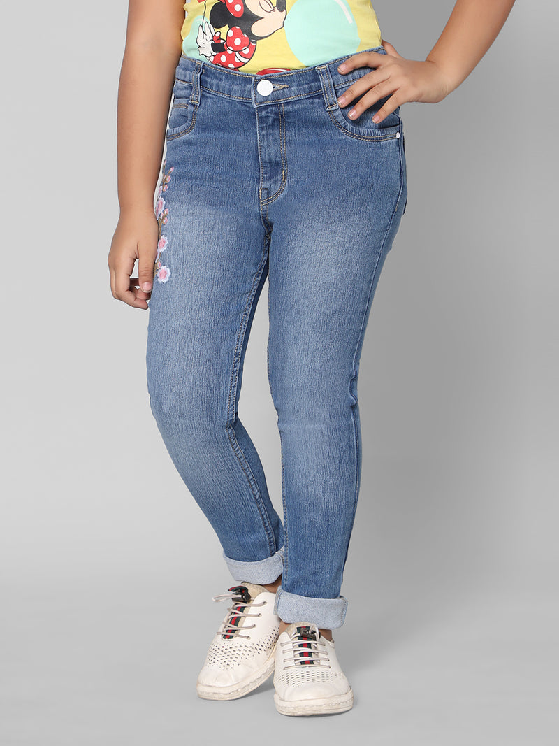 Rea-Lize Girls Regular Fit Mid-Rise Denim Jeans