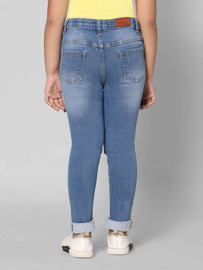 Rea-Lize Girls Regular Fit Mid-Rise Denim Jeans