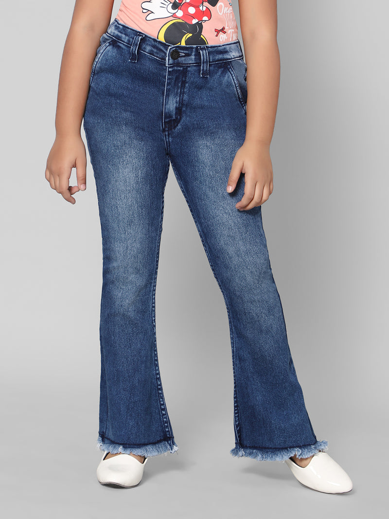 Rea-Lize Girls Boot Cut Mid-Rise Denim Jeans