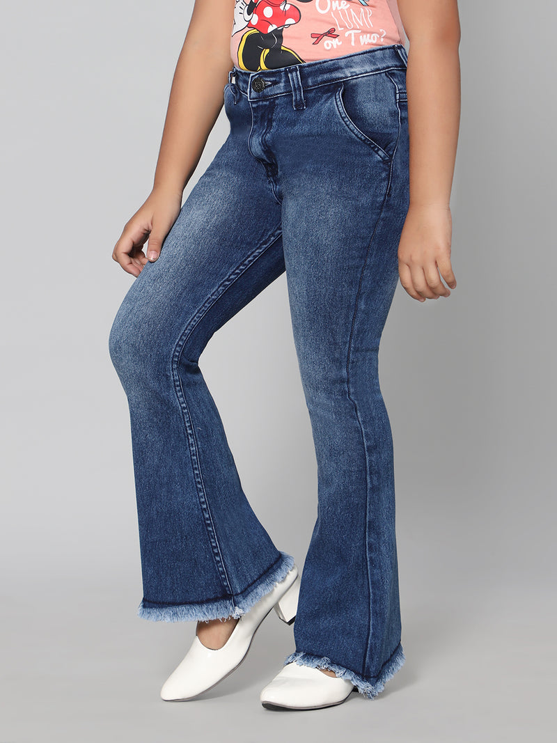 Rea-Lize Girls Boot Cut Mid-Rise Denim Jeans