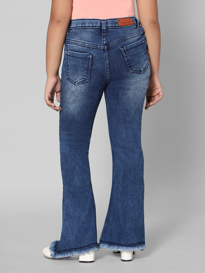 Rea-Lize Girls Boot Cut Mid-Rise Denim Jeans